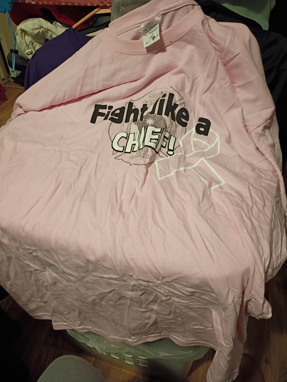 Gildan Pink 'Fight like a CHIEF' Graphic Short Sleeve Tee